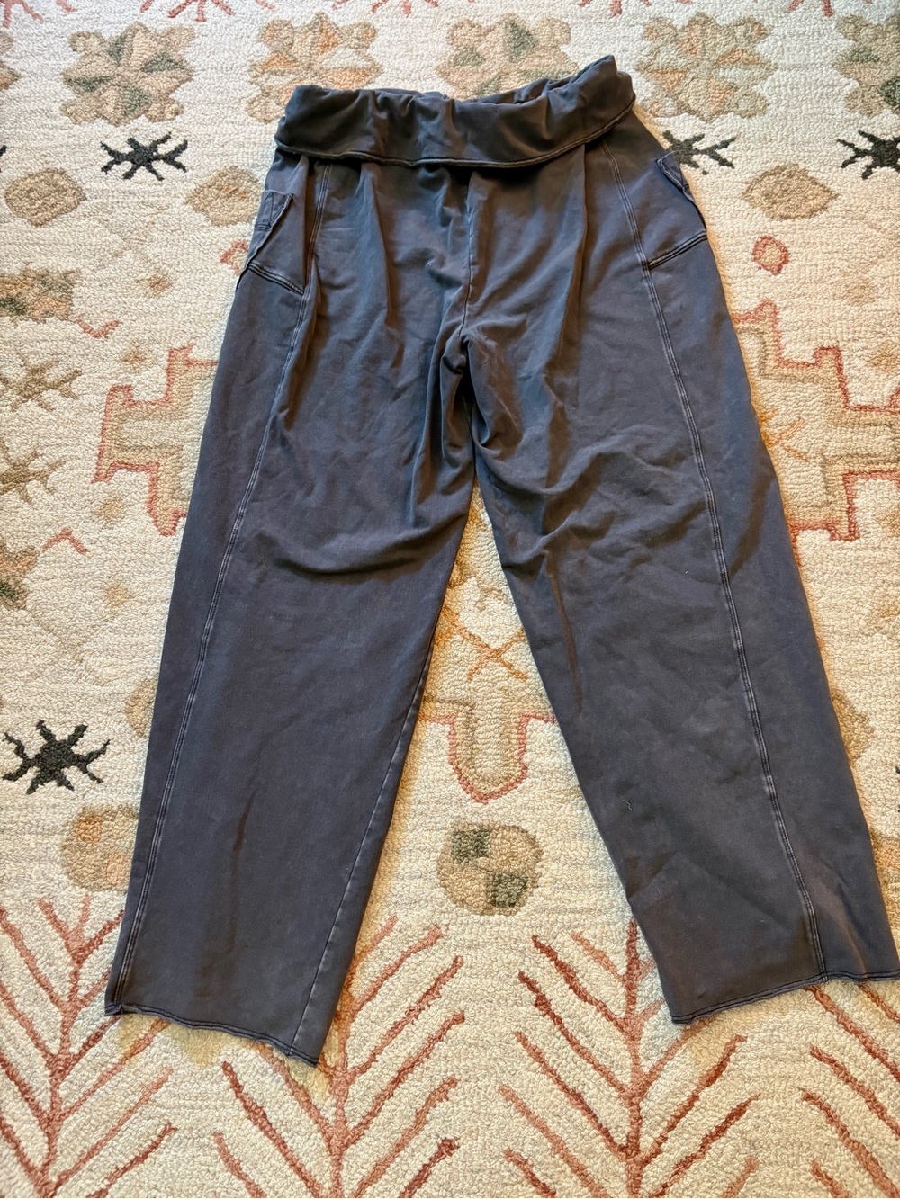Daily Practice by Anthropologie Fold-over Waistband Pants gray XS - Picture 3 of 11
